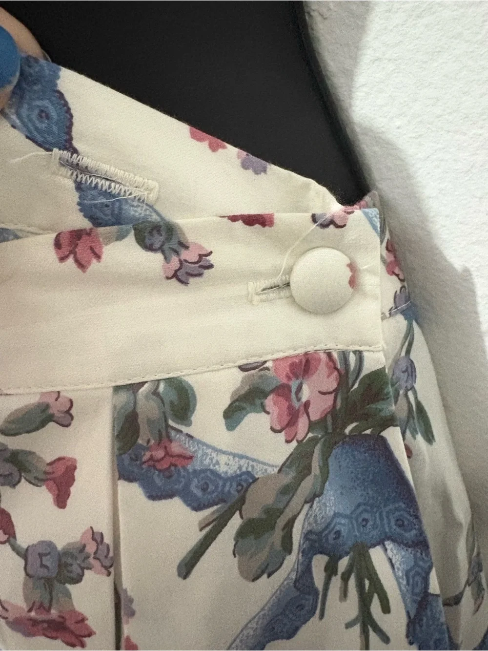 Vintage Sharon Young White Floral and Lace Print Cottagecore Cotton Maxi Skirt